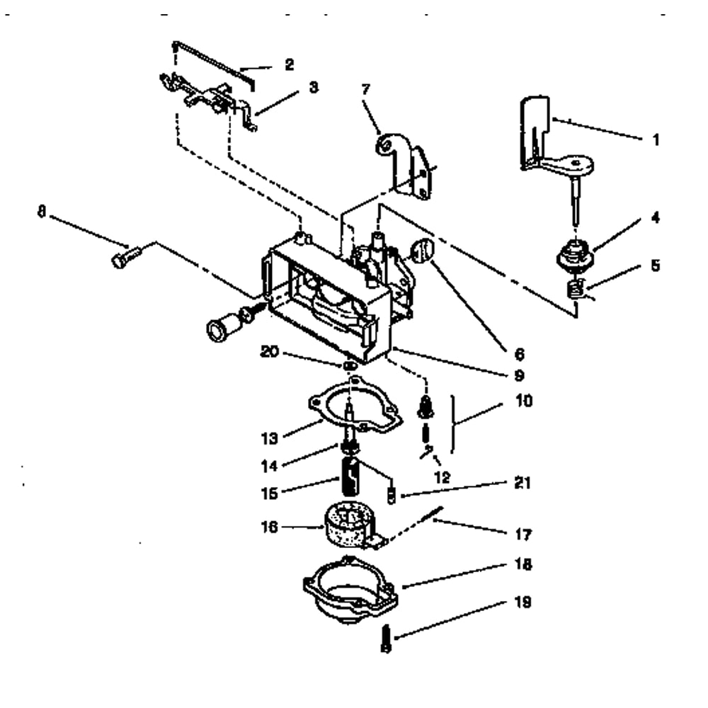 Carburetor Assembly Diagram and Parts List for 10314-7900001ANDUP  Lawn Boy Lawn Mower